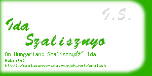 ida szalisznyo business card